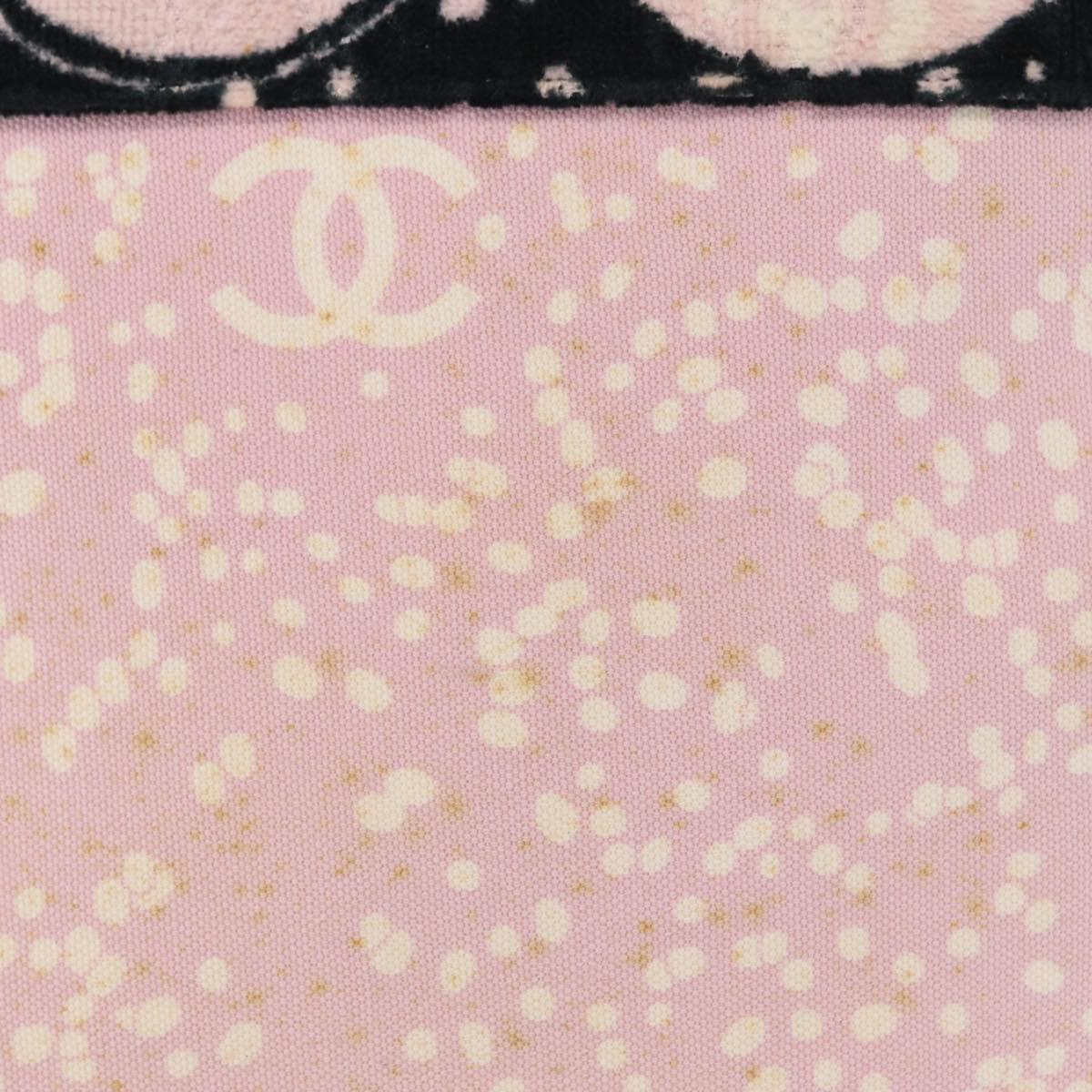 CHANEL High Summer Tote Bag Canvas Leather Pink Silver CC Auth BA8259