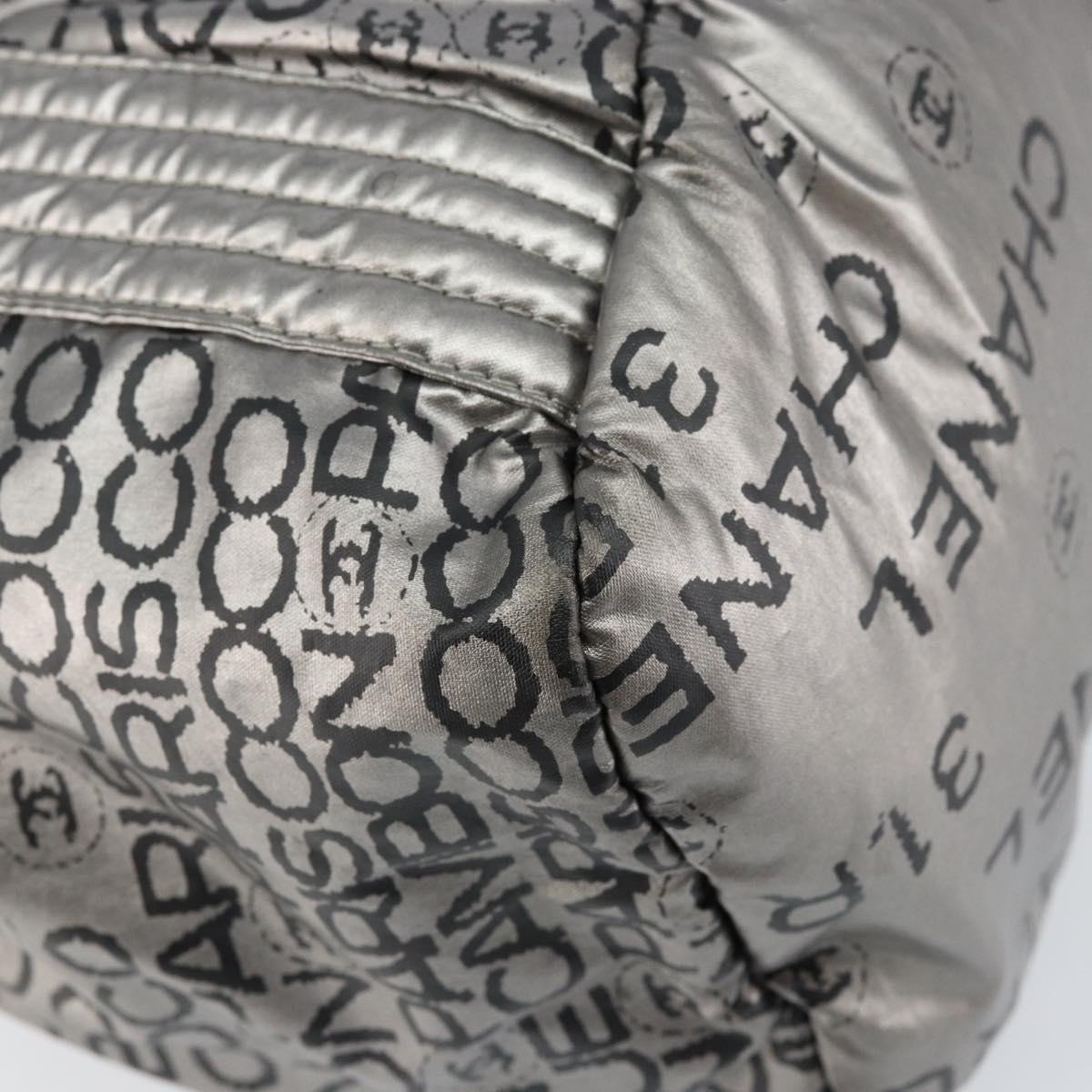 CHANEL Unlimited Tote Bag Nylon Silver CC Auth BA8260