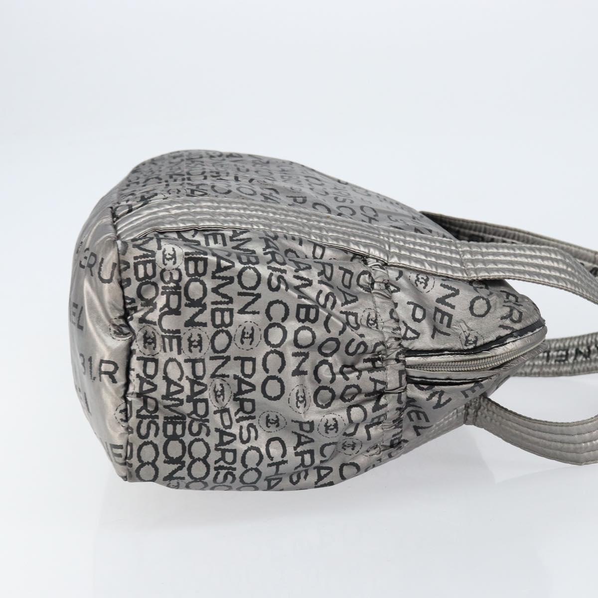 CHANEL Unlimited Tote Bag Nylon Silver CC Auth BA8260