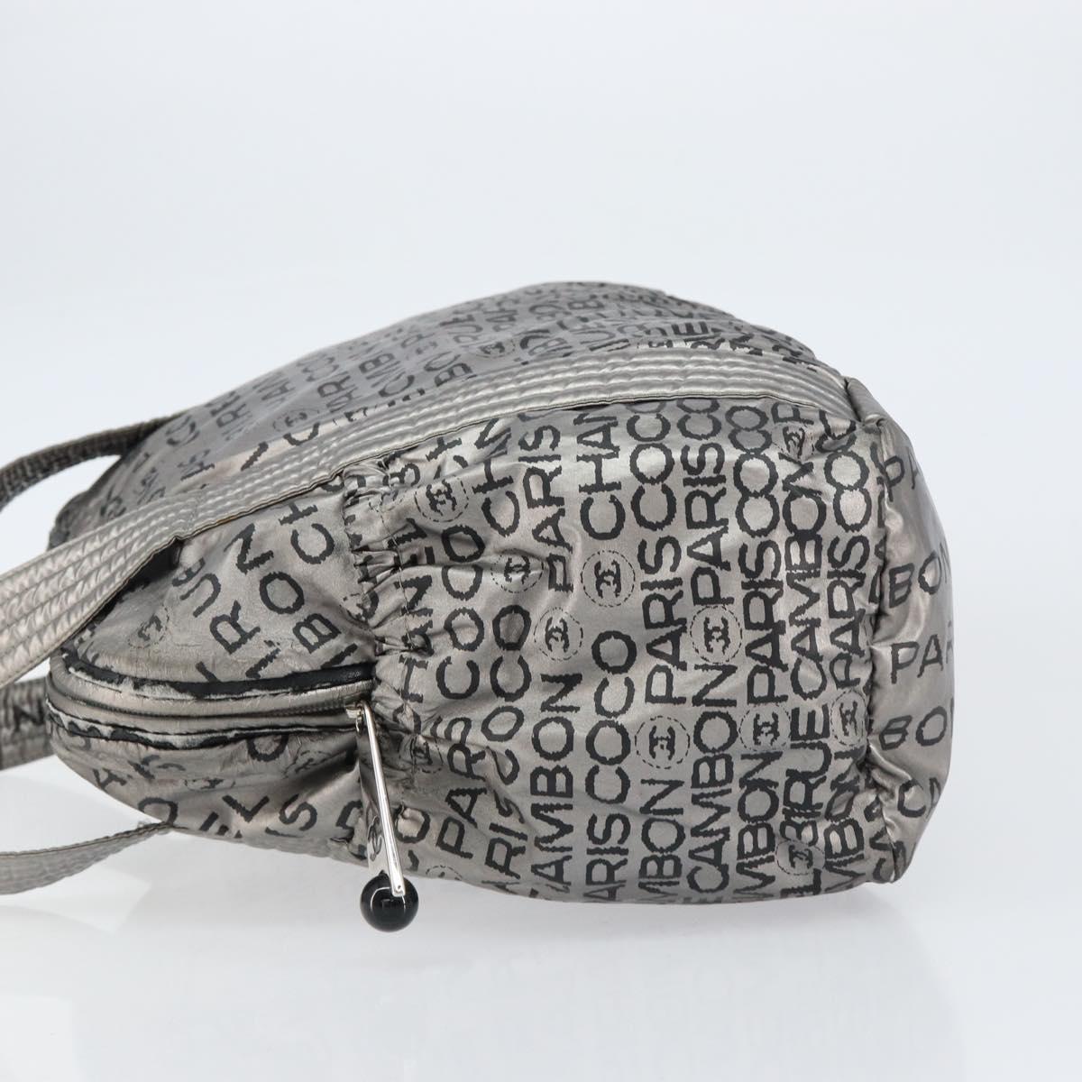 CHANEL Unlimited Tote Bag Nylon Silver CC Auth BA8260