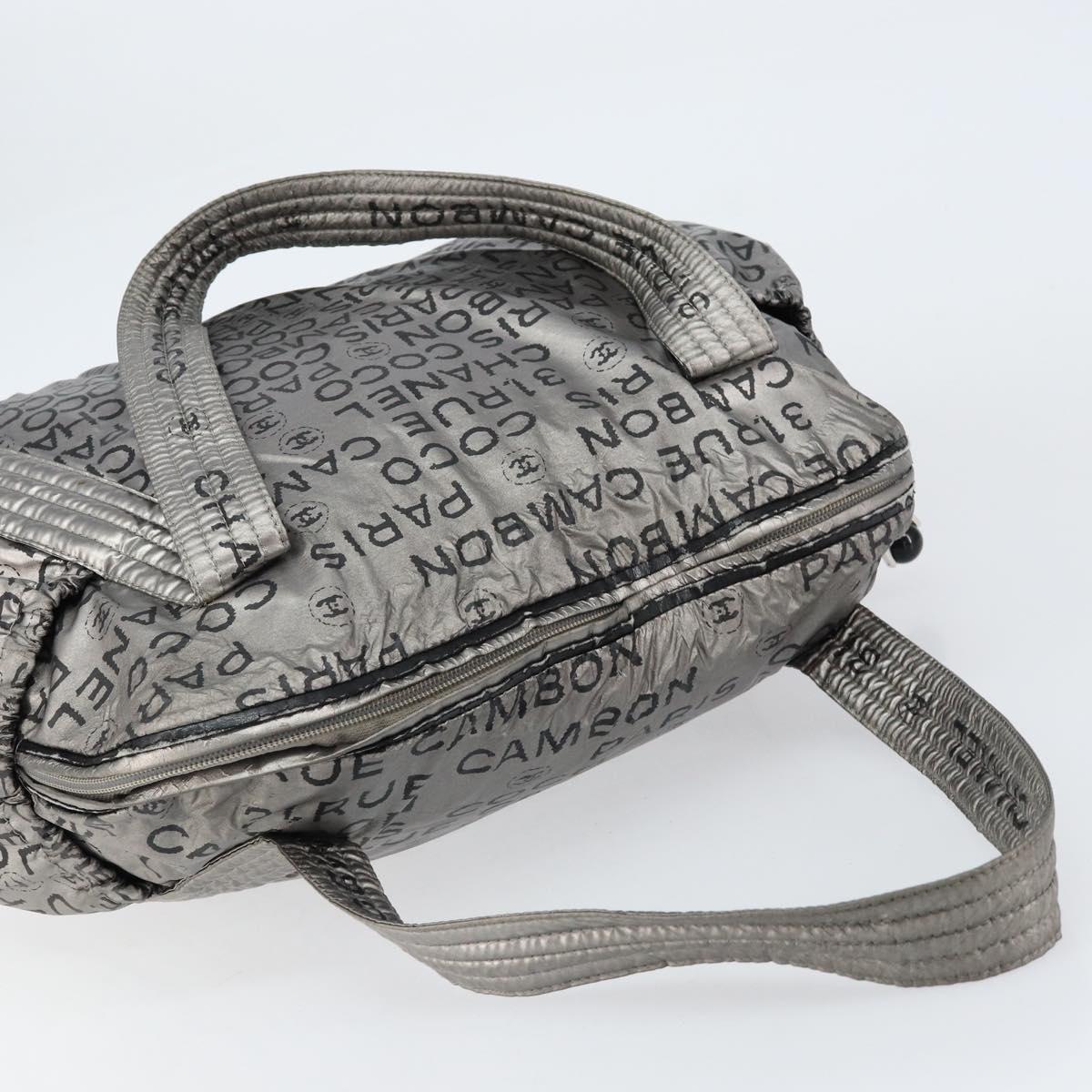 CHANEL Unlimited Tote Bag Nylon Silver CC Auth BA8260