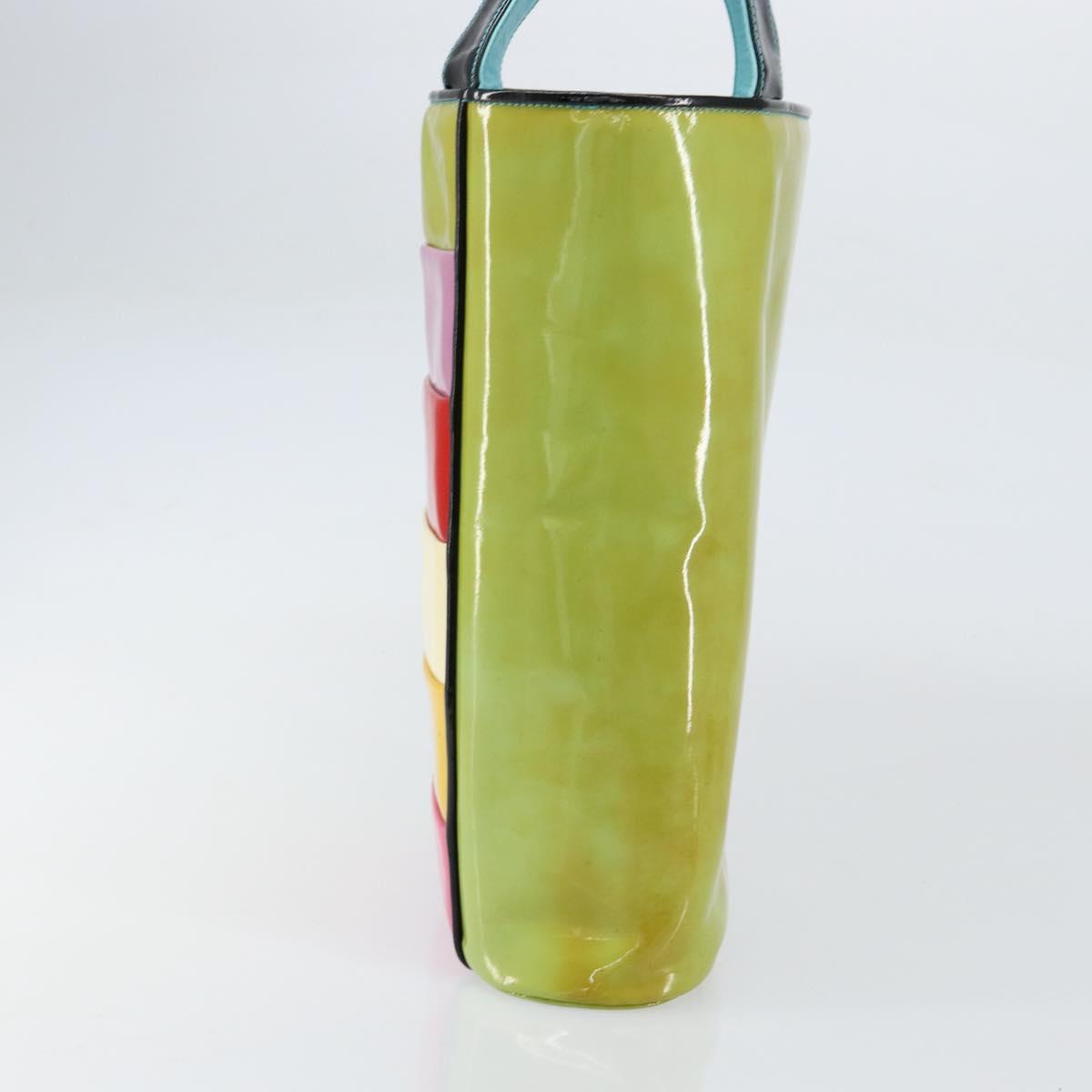 CHANEL Tote Bag Enamel Multicolor Gold CC Auth BA8262