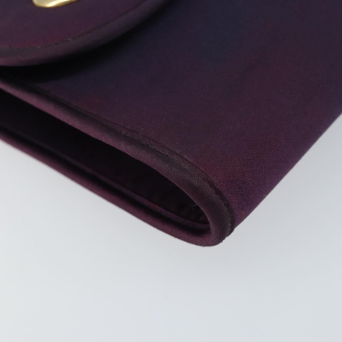 Christian Dior Saddle Chain Shoulder Bag Nylon Purple Gold Auth BA8264