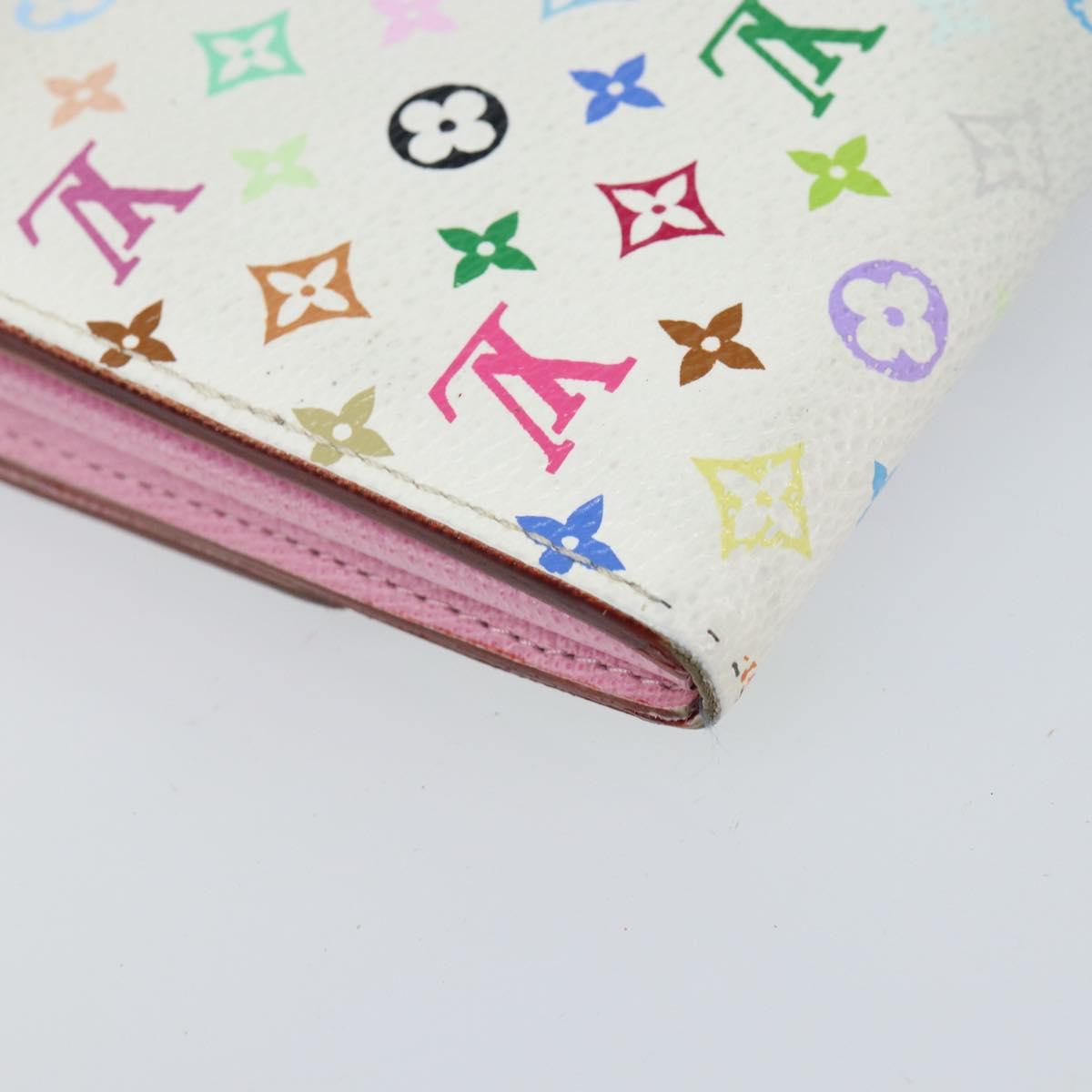 LOUIS VUITTON Multicolor Portefeuille Sarah Long Wallet White M93532 Auth BA8265