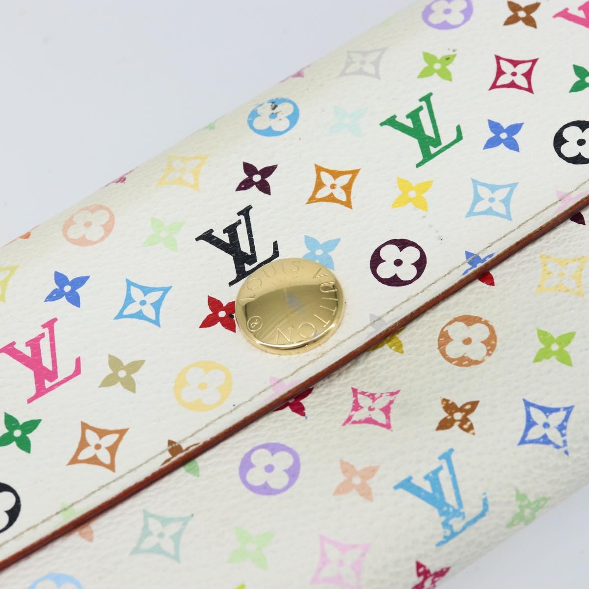 LOUIS VUITTON Multicolor Portefeuille Sarah Long Wallet White M93532 Auth BA8265