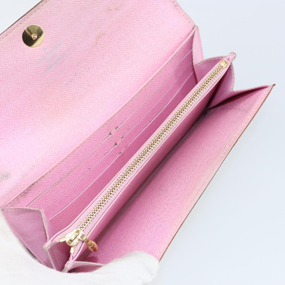 LOUIS VUITTON Multicolor Portefeuille Sarah Long Wallet White M93532 Auth BA8265