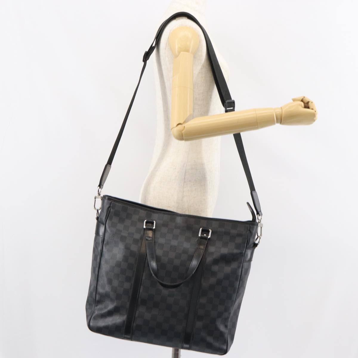 LOUIS VUITTON Damier Graphite Tadao Shoulder Bag 2way N51192 LV Auth BA8269