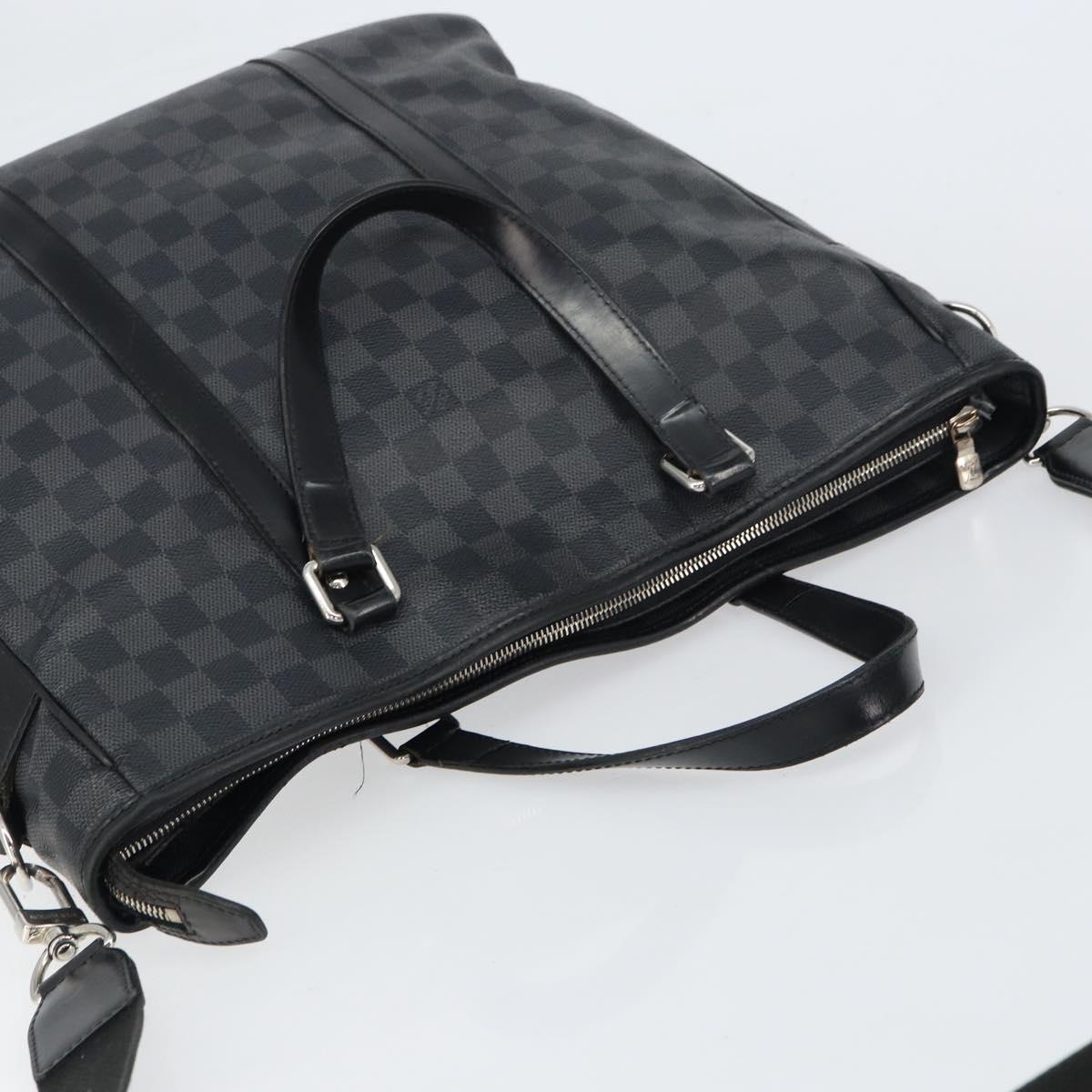 LOUIS VUITTON Damier Graphite Tadao Shoulder Bag 2way N51192 LV Auth BA8269