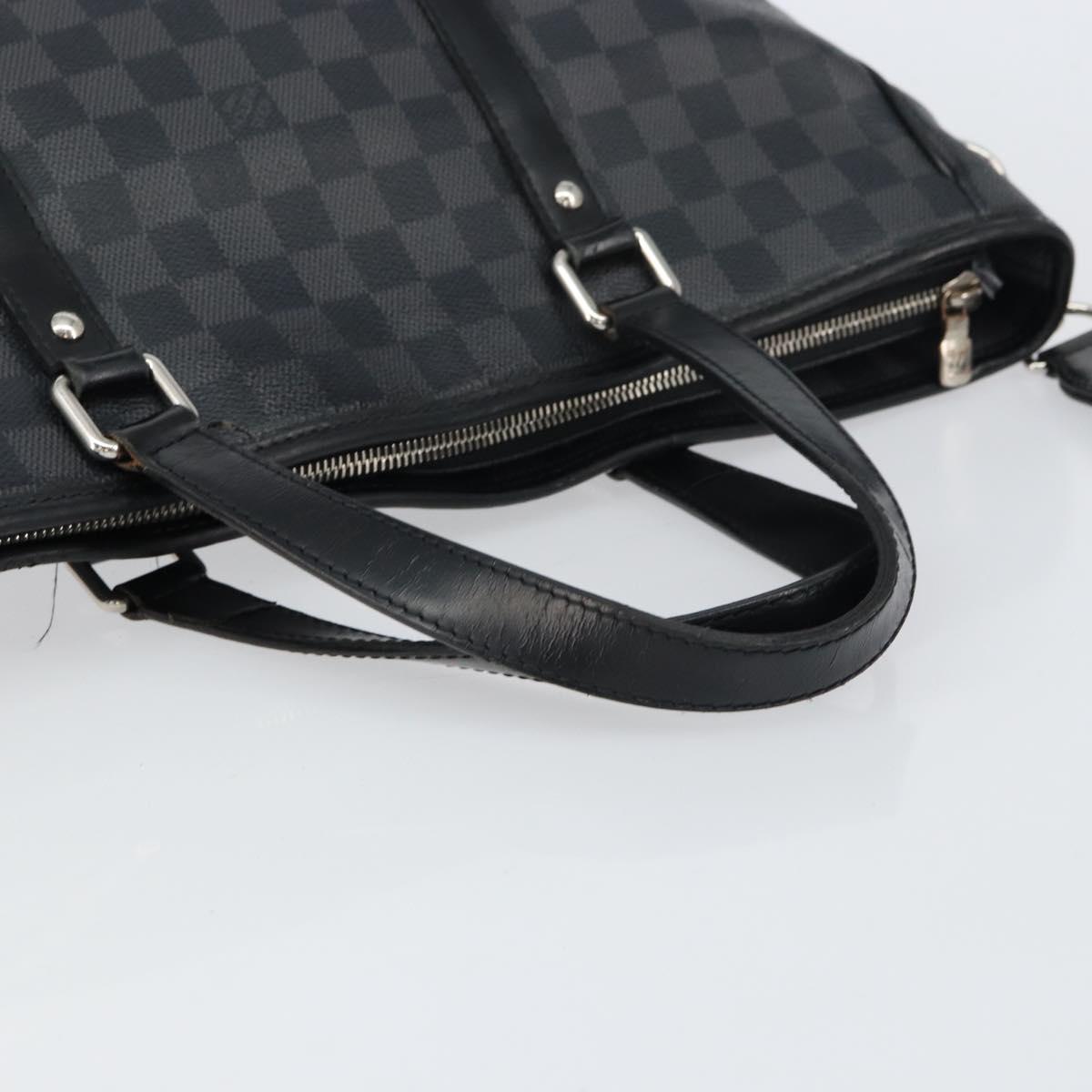LOUIS VUITTON Damier Graphite Tadao Shoulder Bag 2way N51192 LV Auth BA8269