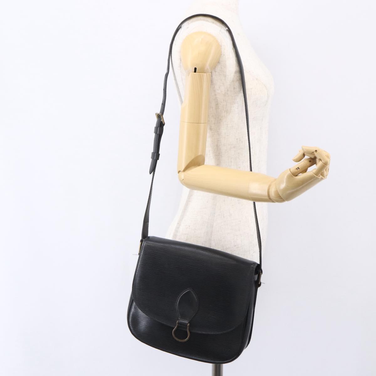 LOUIS VUITTON Epi Saint Cloud GM Shoulder Bag Black Noir M52192 LV Auth BA8327