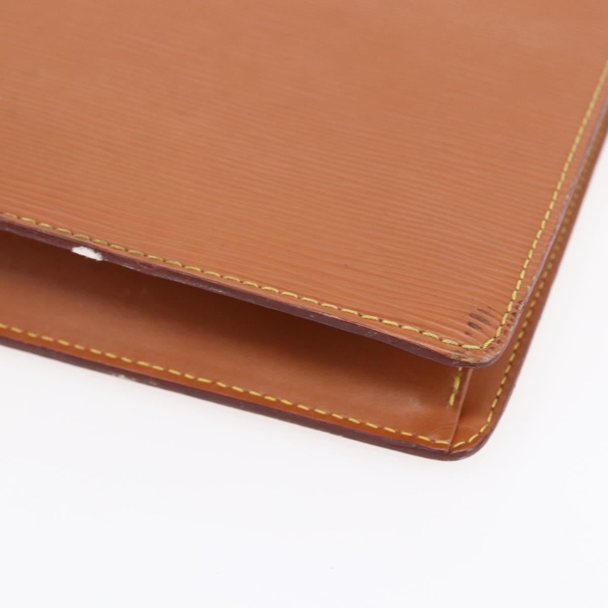 LOUIS VUITTON Epi Pochette Homme Bag Brown Zipangu Gold M52528 LV Auth BA8330