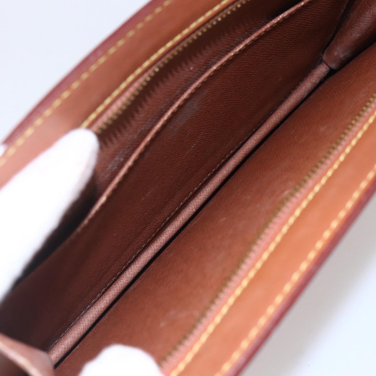 LOUIS VUITTON Epi Pochette Homme Bag Brown Zipangu Gold M52528 LV Auth BA8330