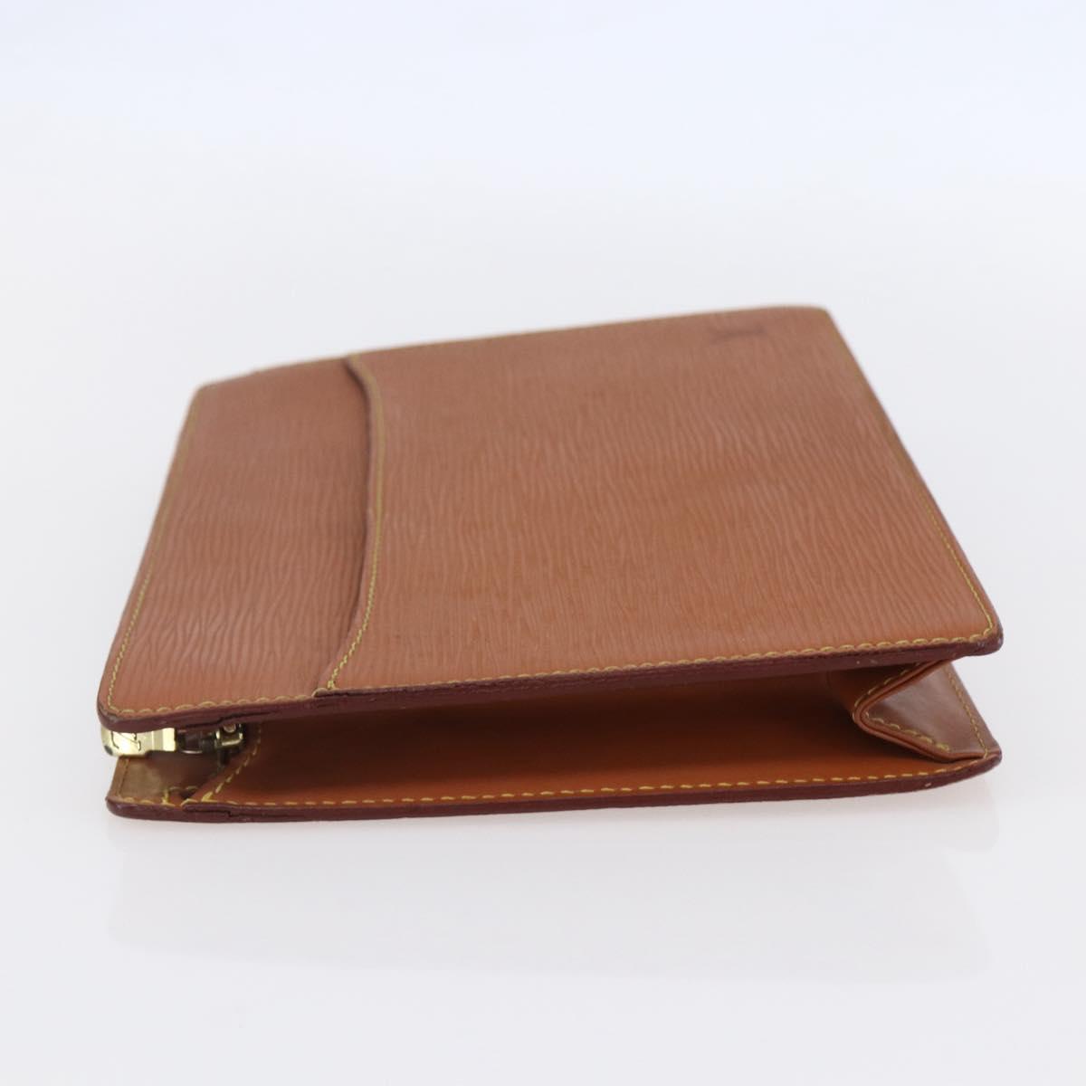 LOUIS VUITTON Epi Pochette Homme Bag Brown Zipangu Gold M52528 LV Auth BA8330