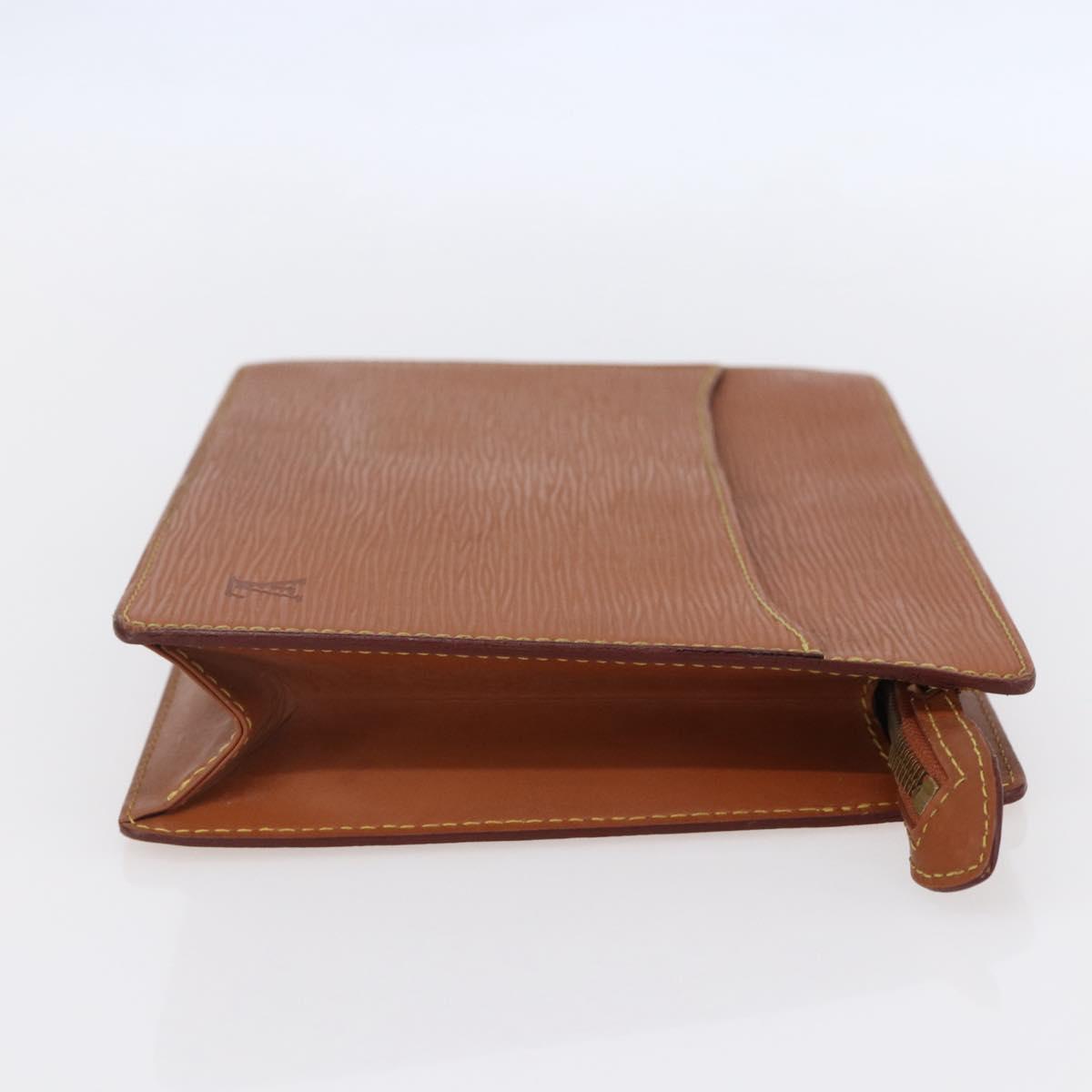 LOUIS VUITTON Epi Pochette Homme Bag Brown Zipangu Gold M52528 LV Auth BA8330