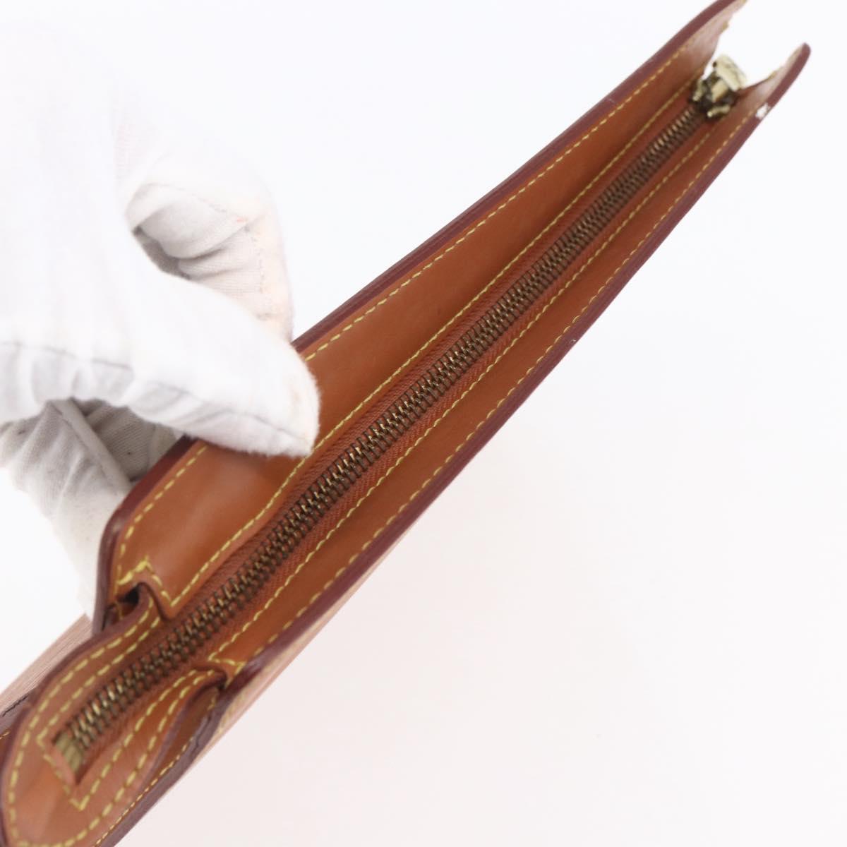 LOUIS VUITTON Epi Pochette Homme Bag Brown Zipangu Gold M52528 LV Auth BA8330