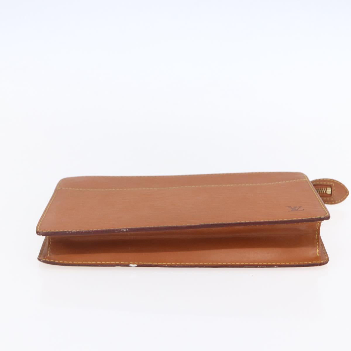 LOUIS VUITTON Epi Pochette Homme Bag Brown Zipangu Gold M52528 LV Auth BA8330