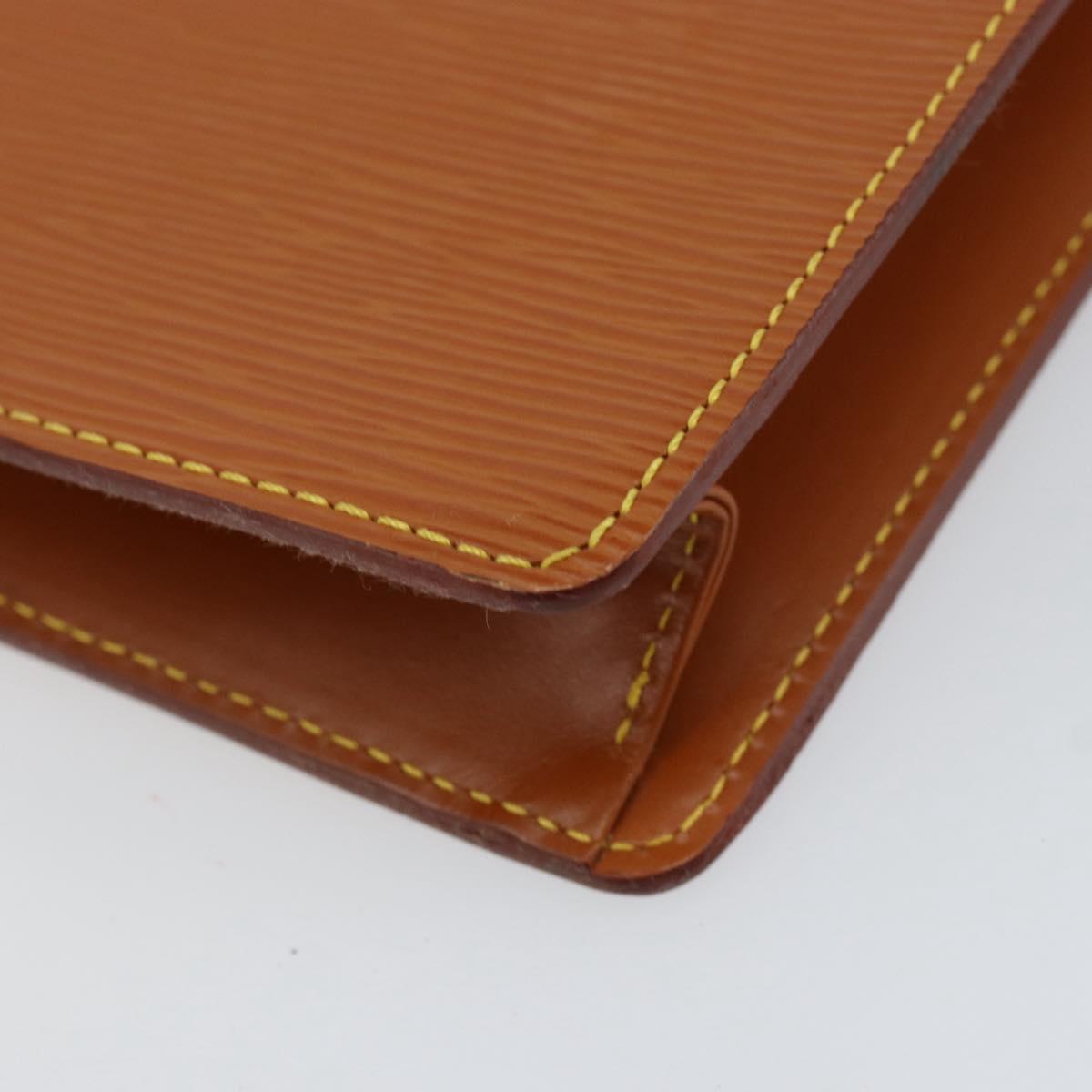 LOUIS VUITTON Epi Pochette Homme Bag Brown Zipangu Gold M52528 LV Auth BA8331