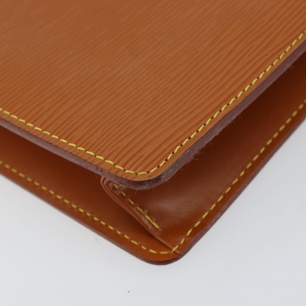 LOUIS VUITTON Epi Pochette Homme Bag Brown Zipangu Gold M52528 LV Auth BA8331