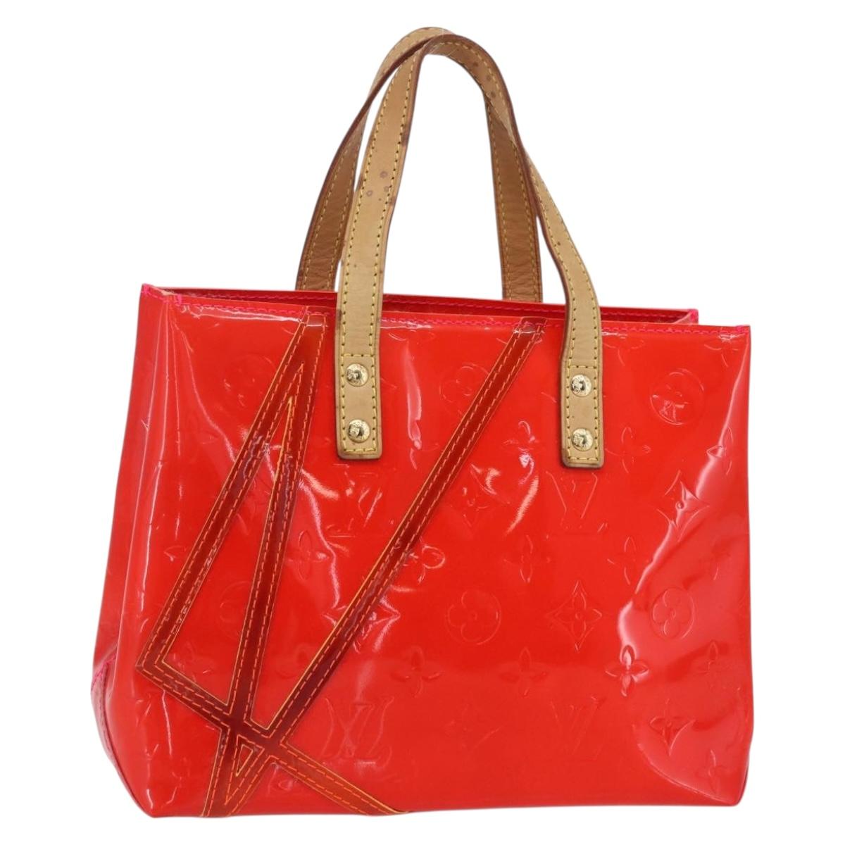 LOUIS VUITTON Monogram Vernis Fluo Reade PM Bag Pink Orange M91903 Auth BA8337