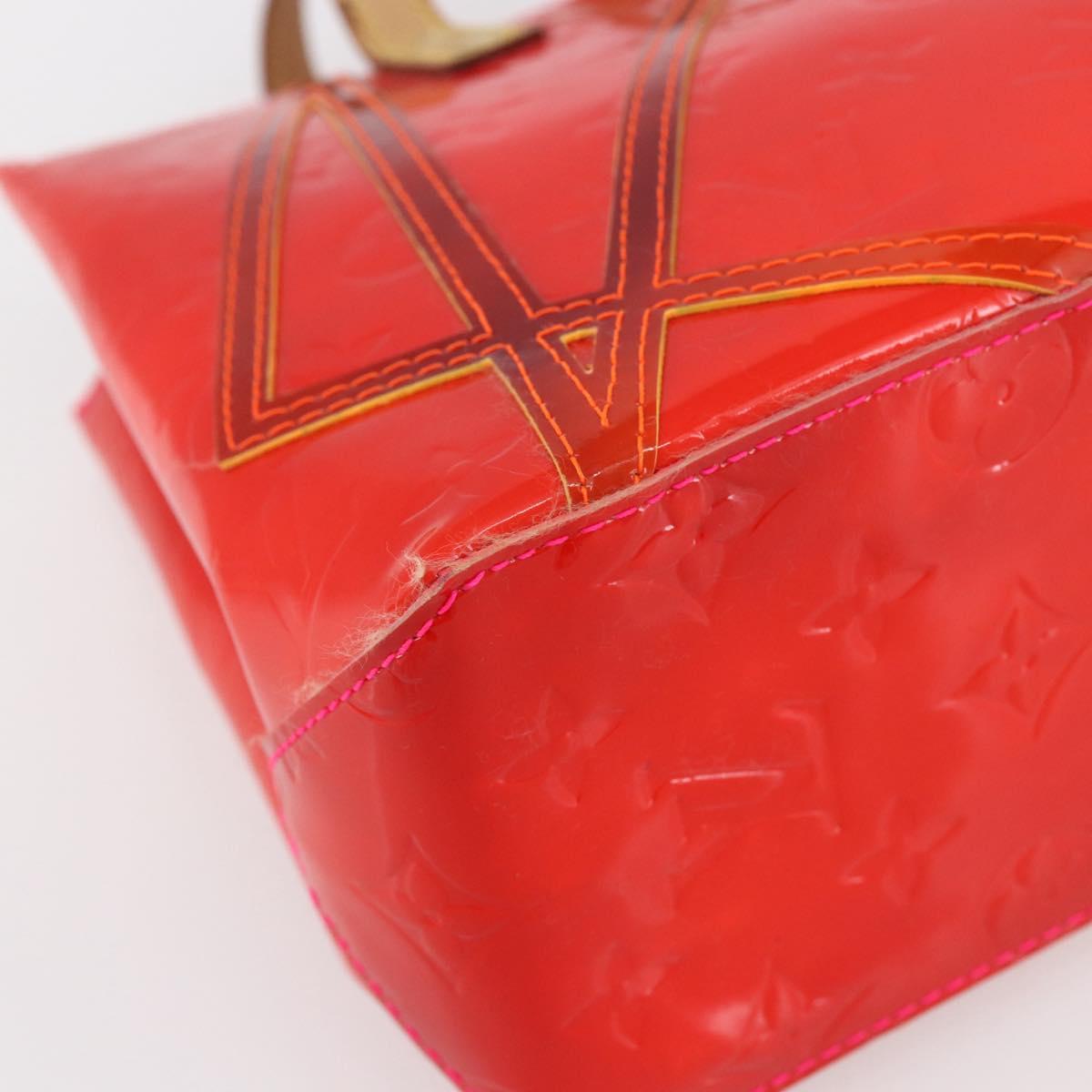 LOUIS VUITTON Monogram Vernis Fluo Reade PM Bag Pink Orange M91903 Auth BA8337