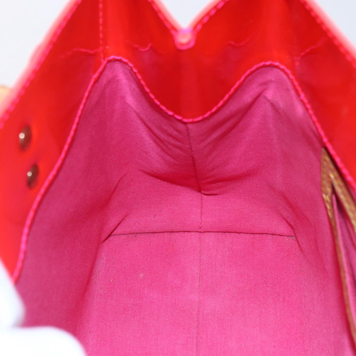 LOUIS VUITTON Monogram Vernis Fluo Reade PM Bag Pink Orange M91903 Auth BA8337