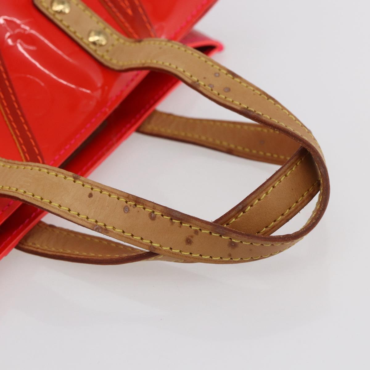 LOUIS VUITTON Monogram Vernis Fluo Reade PM Bag Pink Orange M91903 Auth BA8337