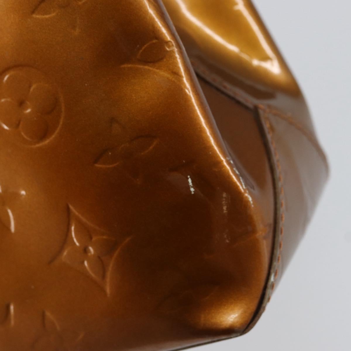 LOUIS VUITTON Monogram Vernis Reade PM Hand Bag Bronze M91146 LV Auth BA8338