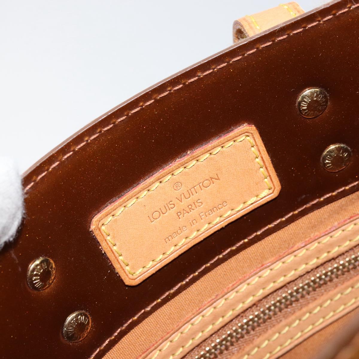 LOUIS VUITTON Monogram Vernis Reade PM Hand Bag Bronze M91146 LV Auth BA8338