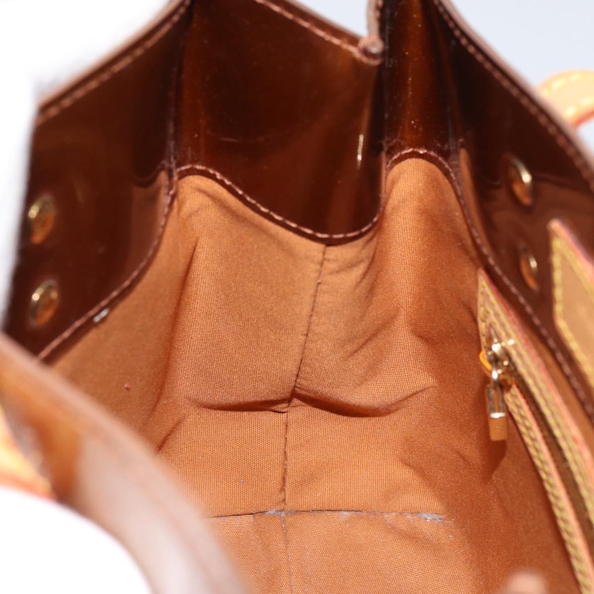 LOUIS VUITTON Monogram Vernis Reade PM Hand Bag Bronze M91146 LV Auth BA8338