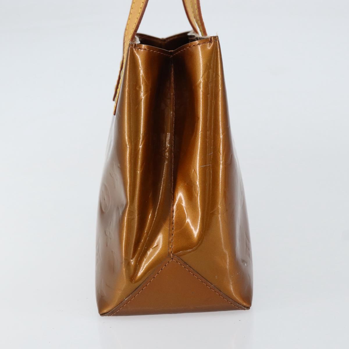 LOUIS VUITTON Monogram Vernis Reade PM Hand Bag Bronze M91146 LV Auth BA8338