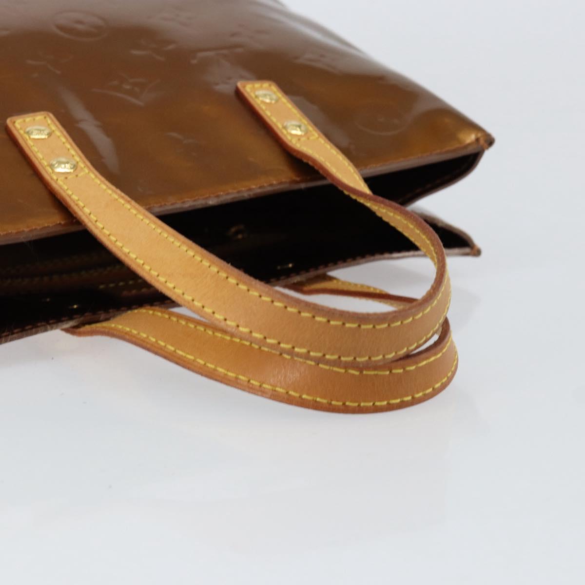 LOUIS VUITTON Monogram Vernis Reade PM Hand Bag Bronze M91146 LV Auth BA8338