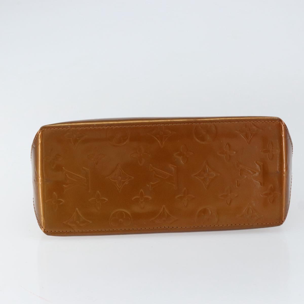 LOUIS VUITTON Monogram Vernis Reade PM Hand Bag Bronze M91146 LV Auth BA8338