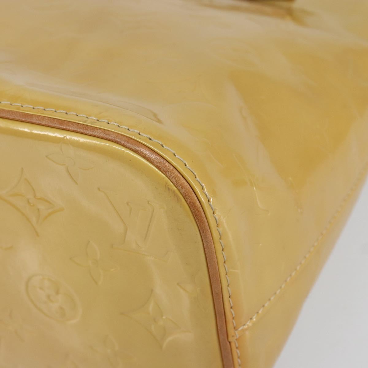 LOUIS VUITTON Monogram Vernis Houston Hand Bag Beige M91004 LV Auth BA8339