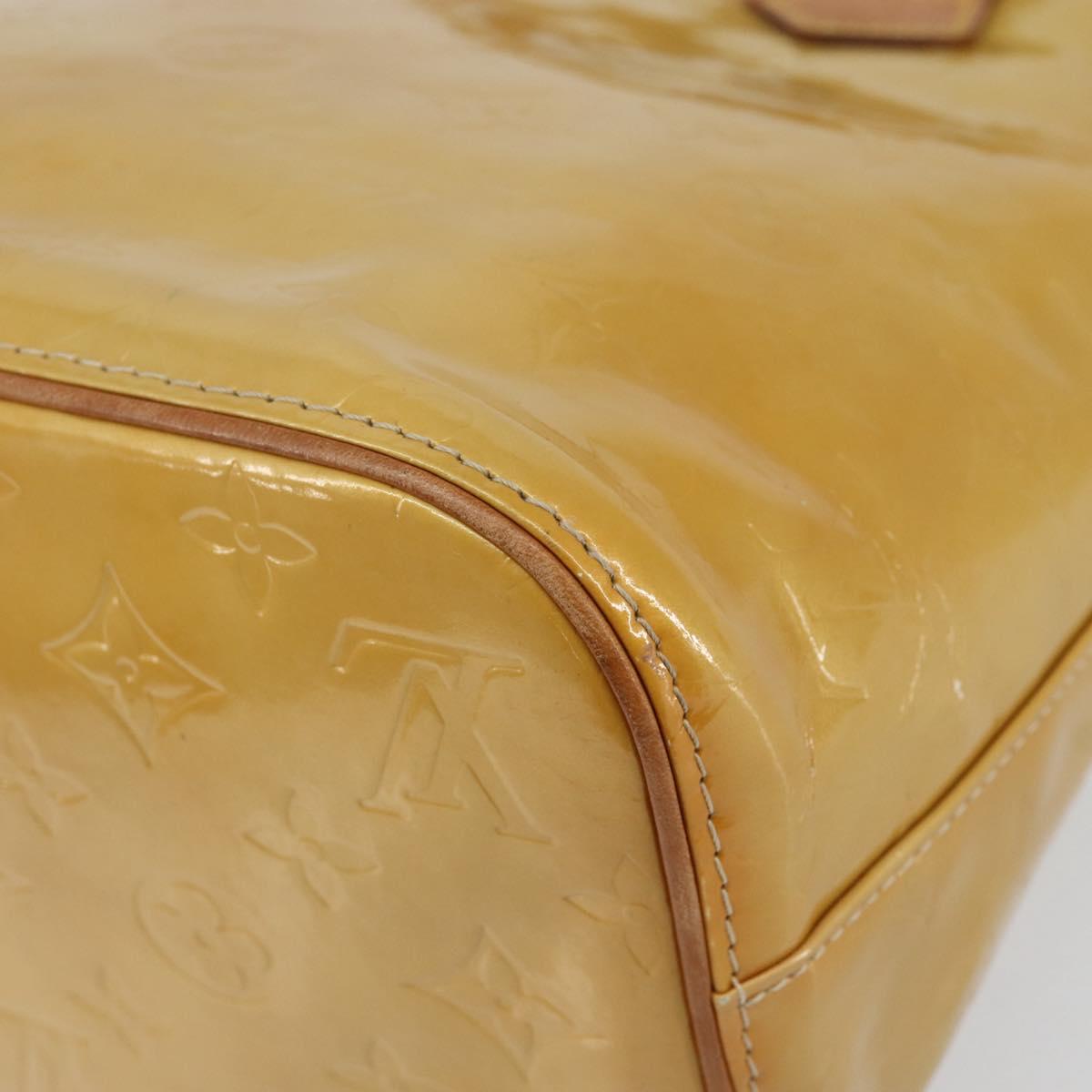 LOUIS VUITTON Monogram Vernis Houston Hand Bag Beige M91004 LV Auth BA8339