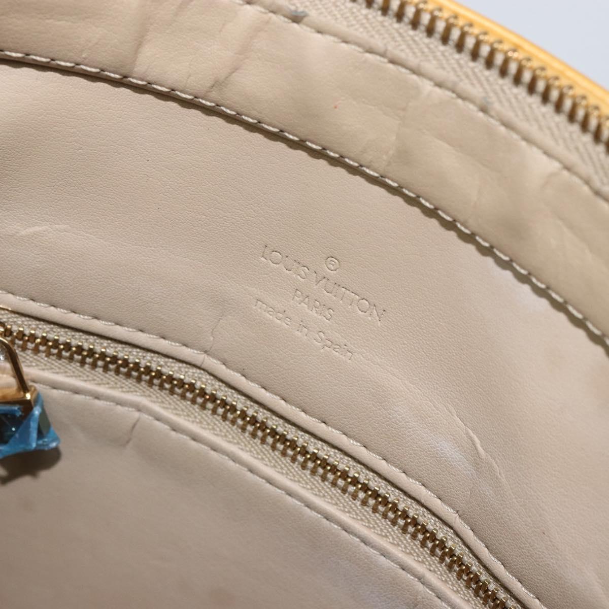 LOUIS VUITTON Monogram Vernis Houston Hand Bag Beige M91004 LV Auth BA8339