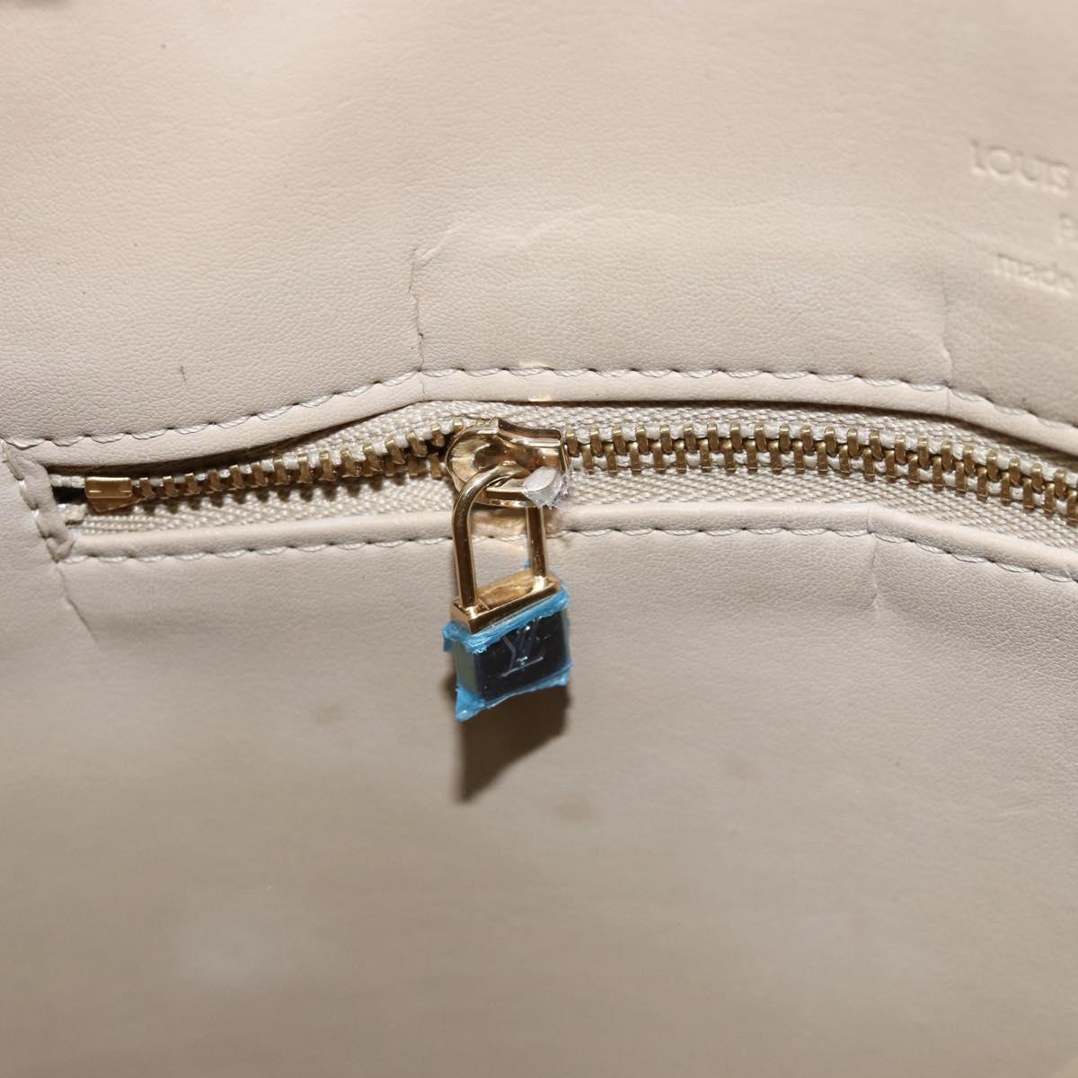 LOUIS VUITTON Monogram Vernis Houston Hand Bag Beige M91004 LV Auth BA8339