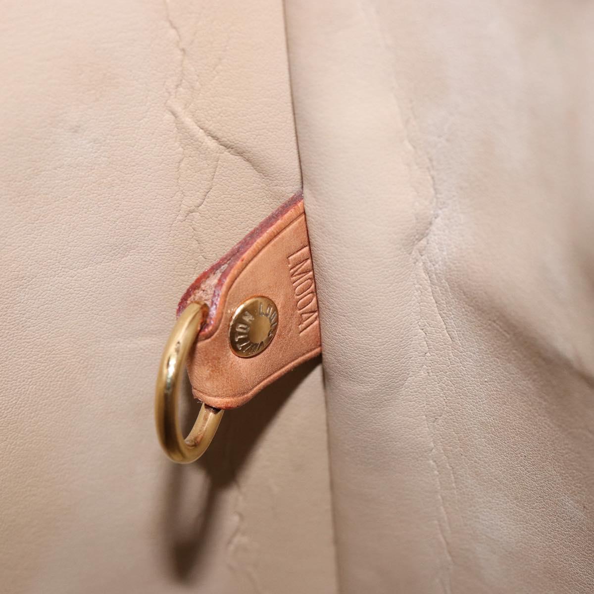 LOUIS VUITTON Monogram Vernis Houston Hand Bag Beige M91004 LV Auth BA8339