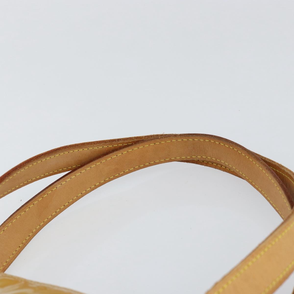 LOUIS VUITTON Monogram Vernis Houston Hand Bag Beige M91004 LV Auth BA8339