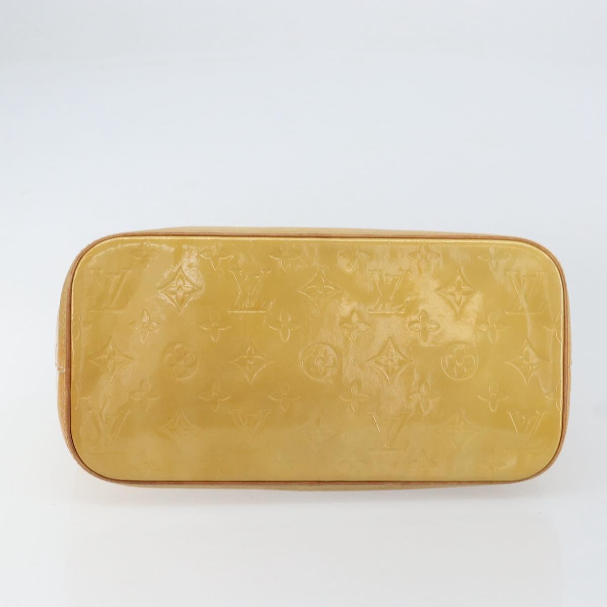 LOUIS VUITTON Monogram Vernis Houston Hand Bag Beige M91004 LV Auth BA8339