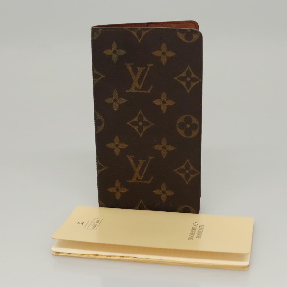 LOUIS VUITTON Monogram Agenda Poche Note Cover R20503 LV Auth BA834