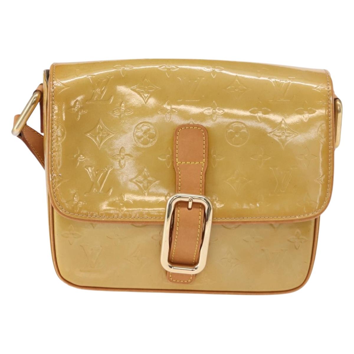 LOUIS VUITTON Monogram Vernis Christie GM Shoulder Bag Beige M91147 Auth BA8343