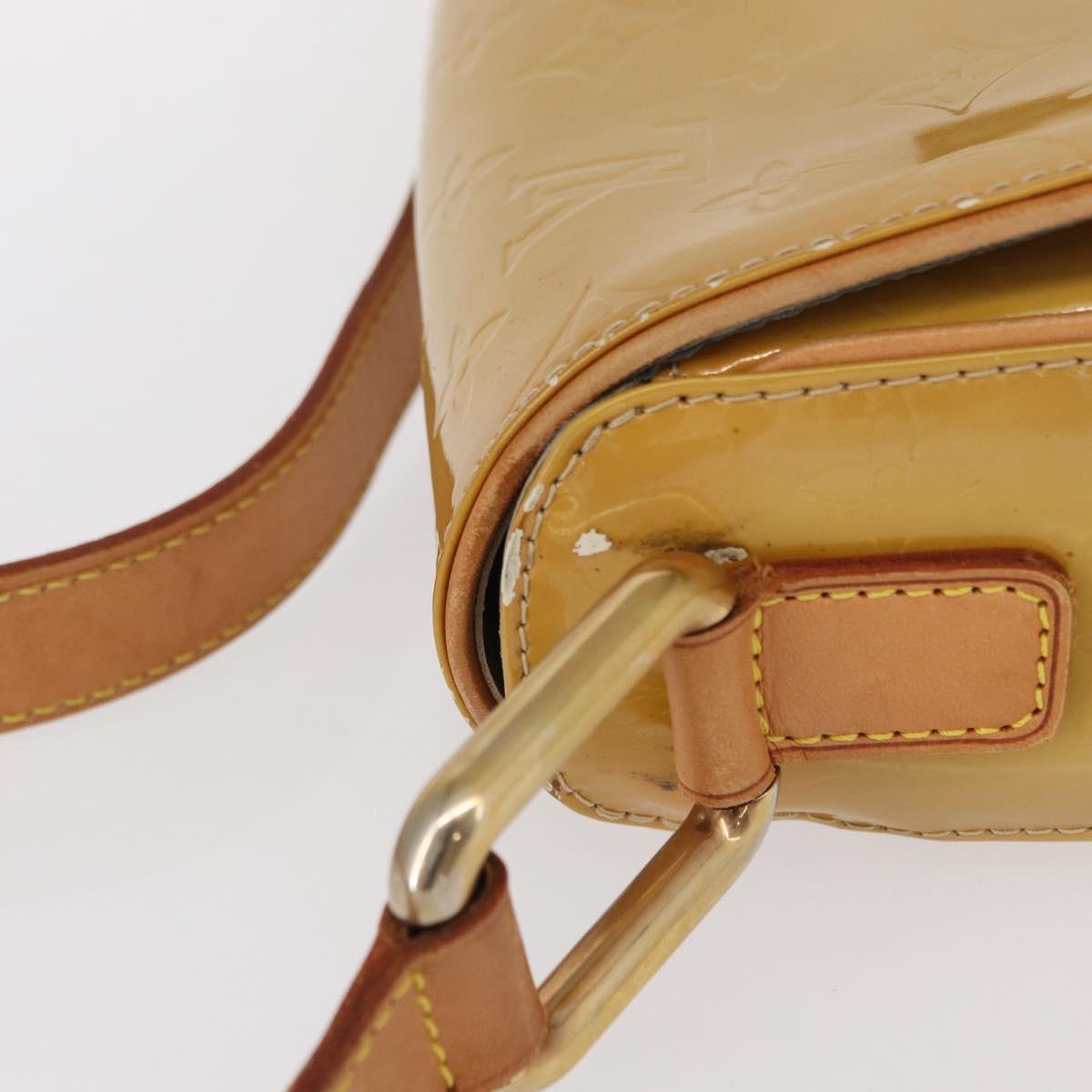 LOUIS VUITTON Monogram Vernis Christie GM Shoulder Bag Beige M91147 Auth BA8343