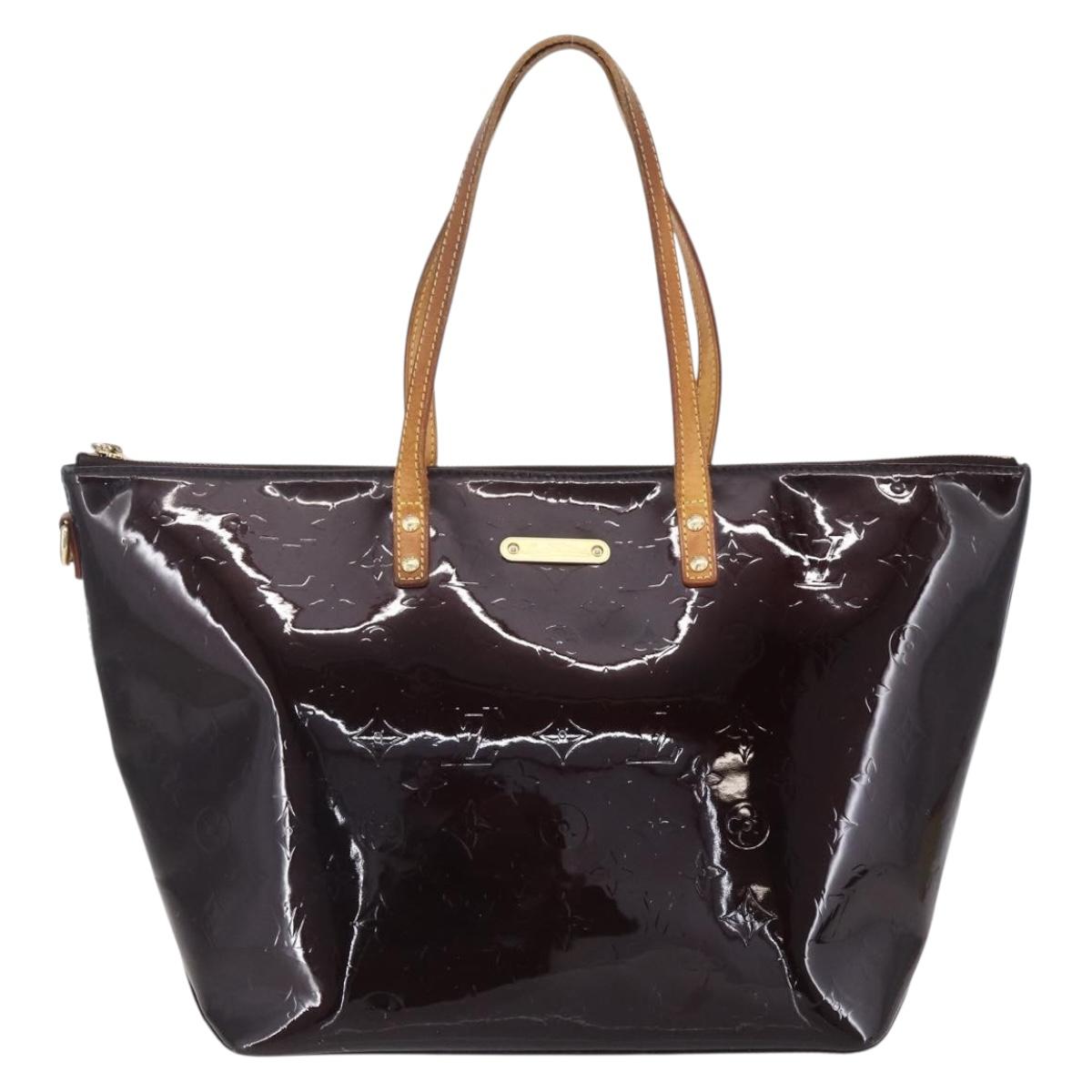 LOUIS VUITTON Monogram Vernis Bellevue GM Tote Bag Amarante M93589 Auth BA8346