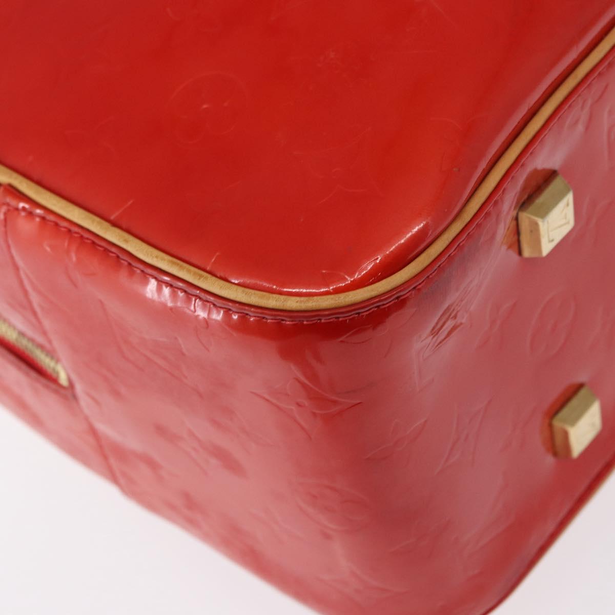 LOUIS VUITTON Monogram Vernis Sutton Hand Bag Red Rouge M91080 LV Auth BA8347