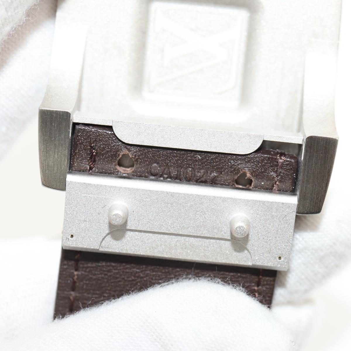 LOUIS VUITTON Monogram Ceinture LV Cut Belt 39.4"" Silver M6888 LV Auth BA8354V