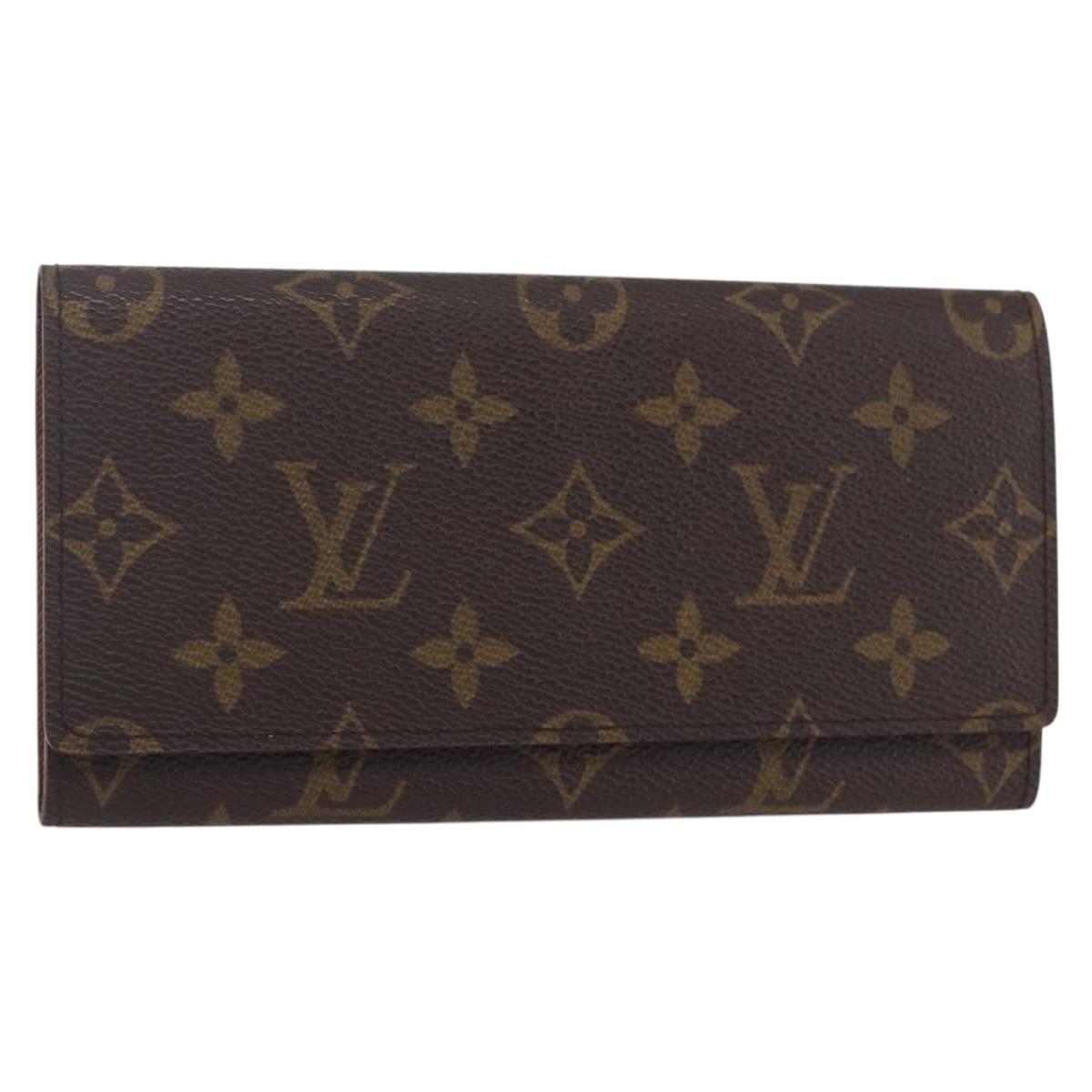 LOUIS VUITTON Monogram Porte Yen 3 Credit Long Wallet M61818 LV Auth BA8363