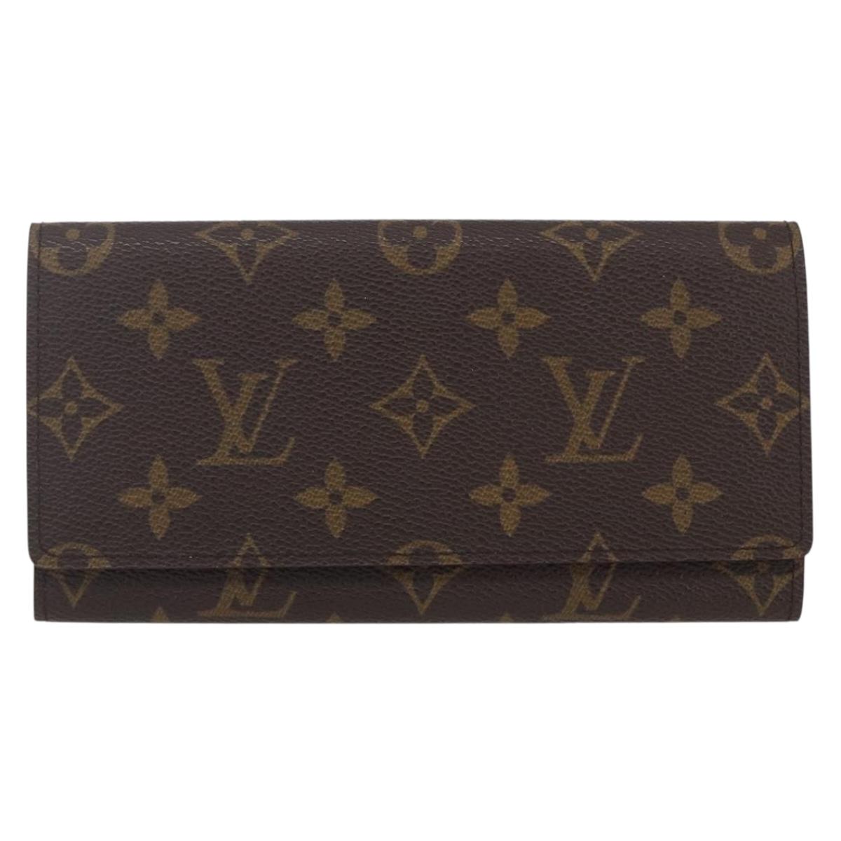 LOUIS VUITTON Monogram Porte Yen 3 Credit Long Wallet M61818 LV Auth BA8363