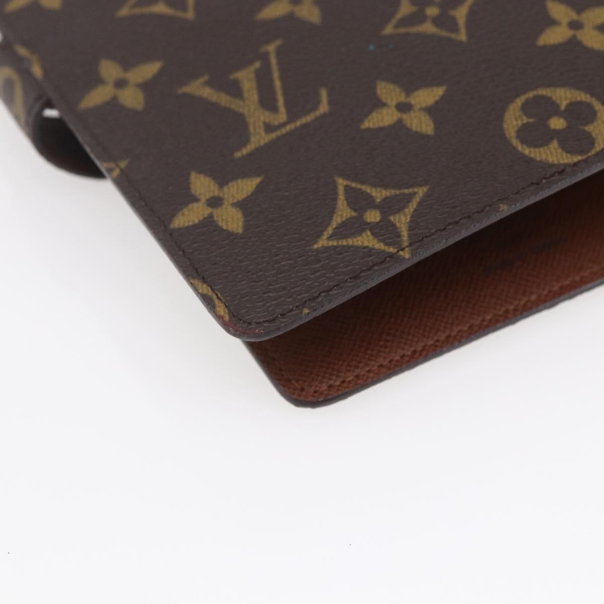 LOUIS VUITTON Monogram Agenda MM Day Planner Cover R20105 LV Auth BA8365