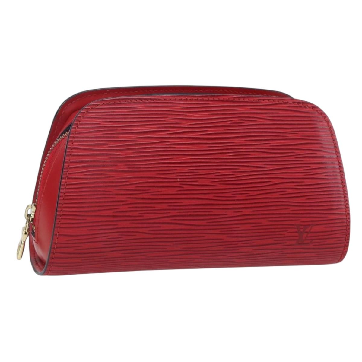 LOUIS VUITTON Epi Dauphine PM Pouch Castilian Red M48447 LV Auth BA8366