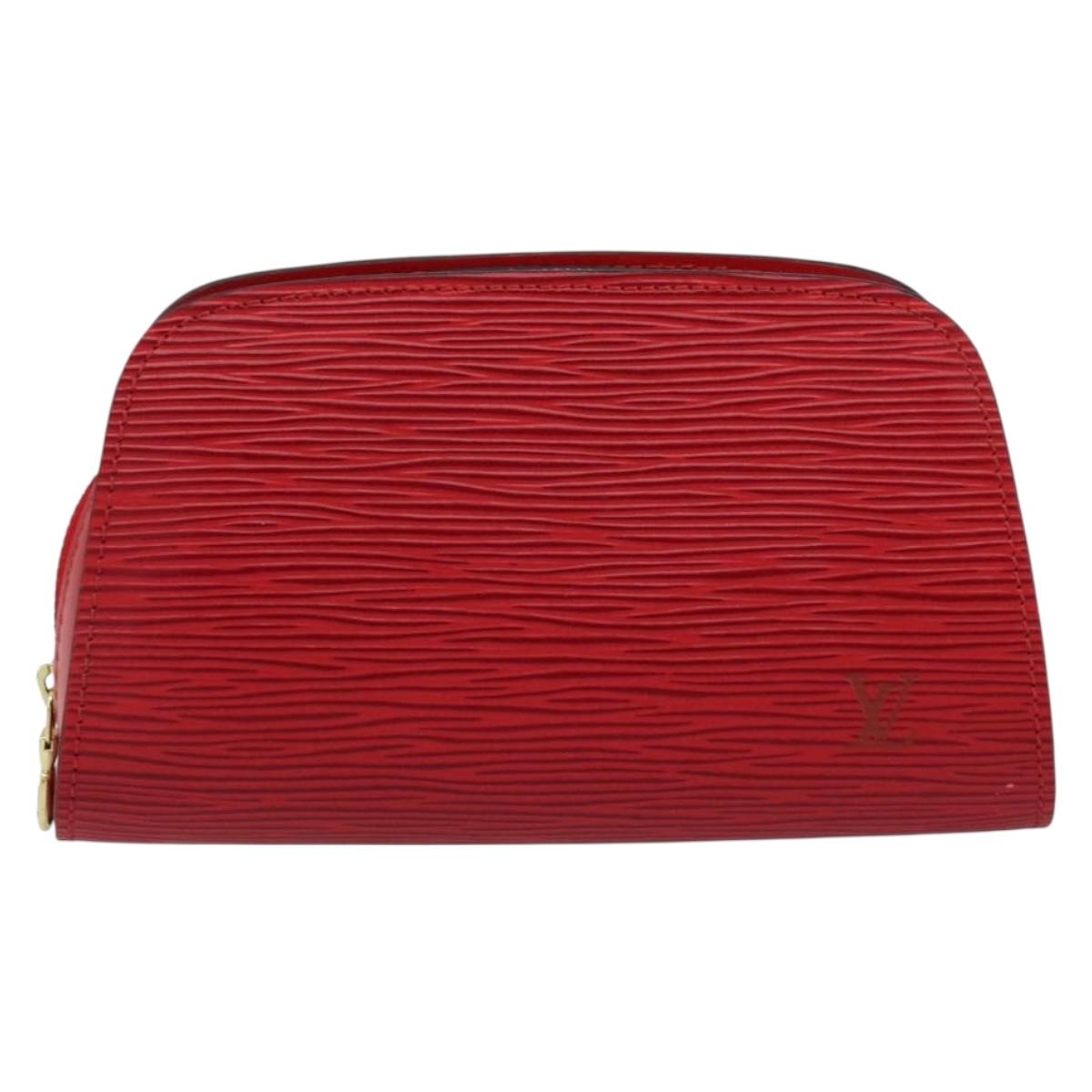 LOUIS VUITTON Epi Dauphine PM Pouch Castilian Red M48447 LV Auth BA8367